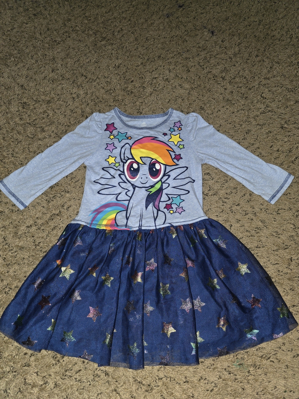 My Little Pony Grey Top Navy Star Skirt Rainbow Pony Dress